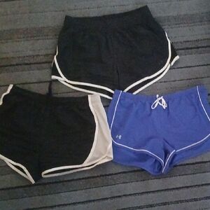 3 PAIRS OF SHORTS (UNDER ARMOUR AND ATHLETIC BRAND) SIZE LARGE